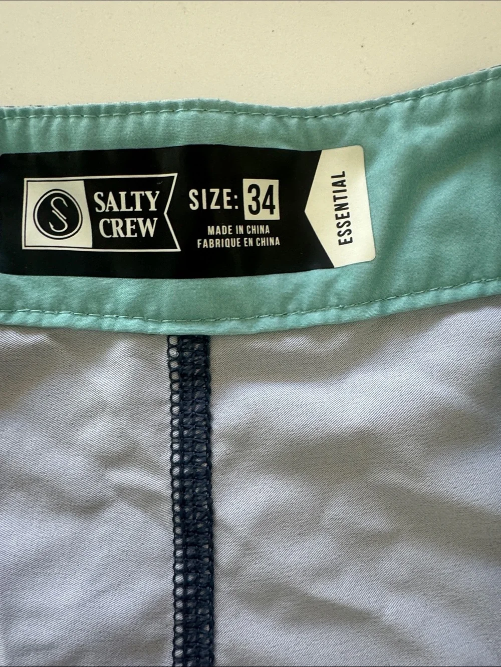 Salty Crew Navy and Teal Colorblock Men’s Swim Board Shorts